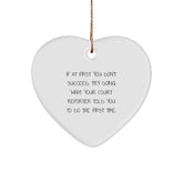 Funny Court Reporter Christmas Unique Gifts from Family - Heart Ornament with Inspirational Quote, Court Reporter Gifts for Women - Court Reporter Heart Shaped Ornament - Image 1
